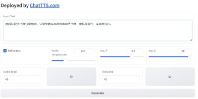 文字转语音工具ChatTTS 文字转语音工具ChatTTS