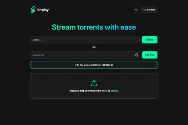 磁力链接/BT种子在线流媒体播放工具